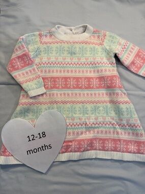 💦 Gymboree - Pink and Cream Knit Dress